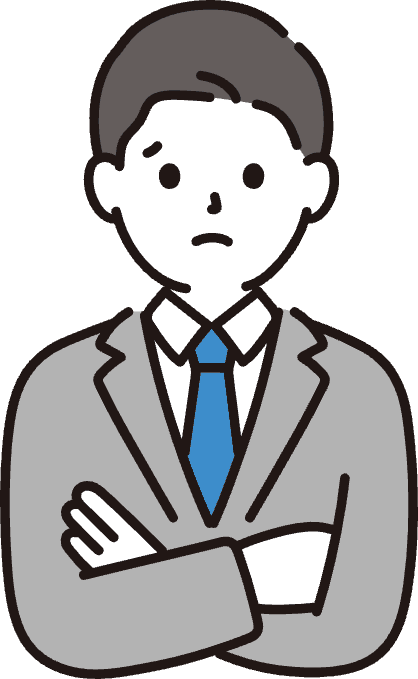 悩んでいる人物のイラスト